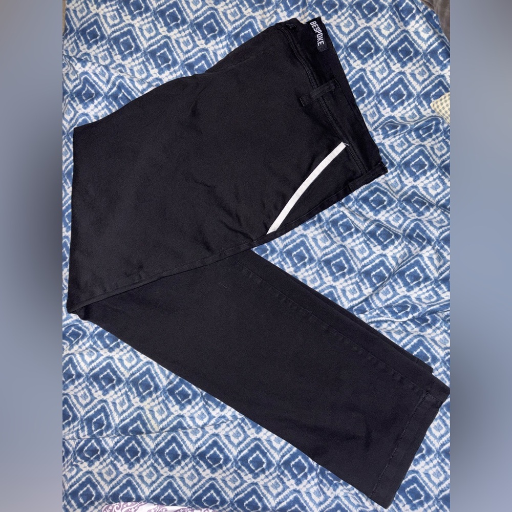 Men’s BESPOKE Black Pants with White Stripes